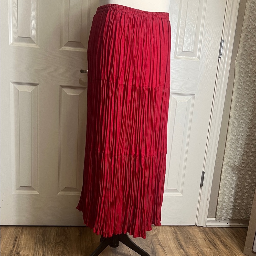 Double D Ranch Skirt Women’s Tiered Crinkle Western Yoakum Vintage Boho Sz 2XL
